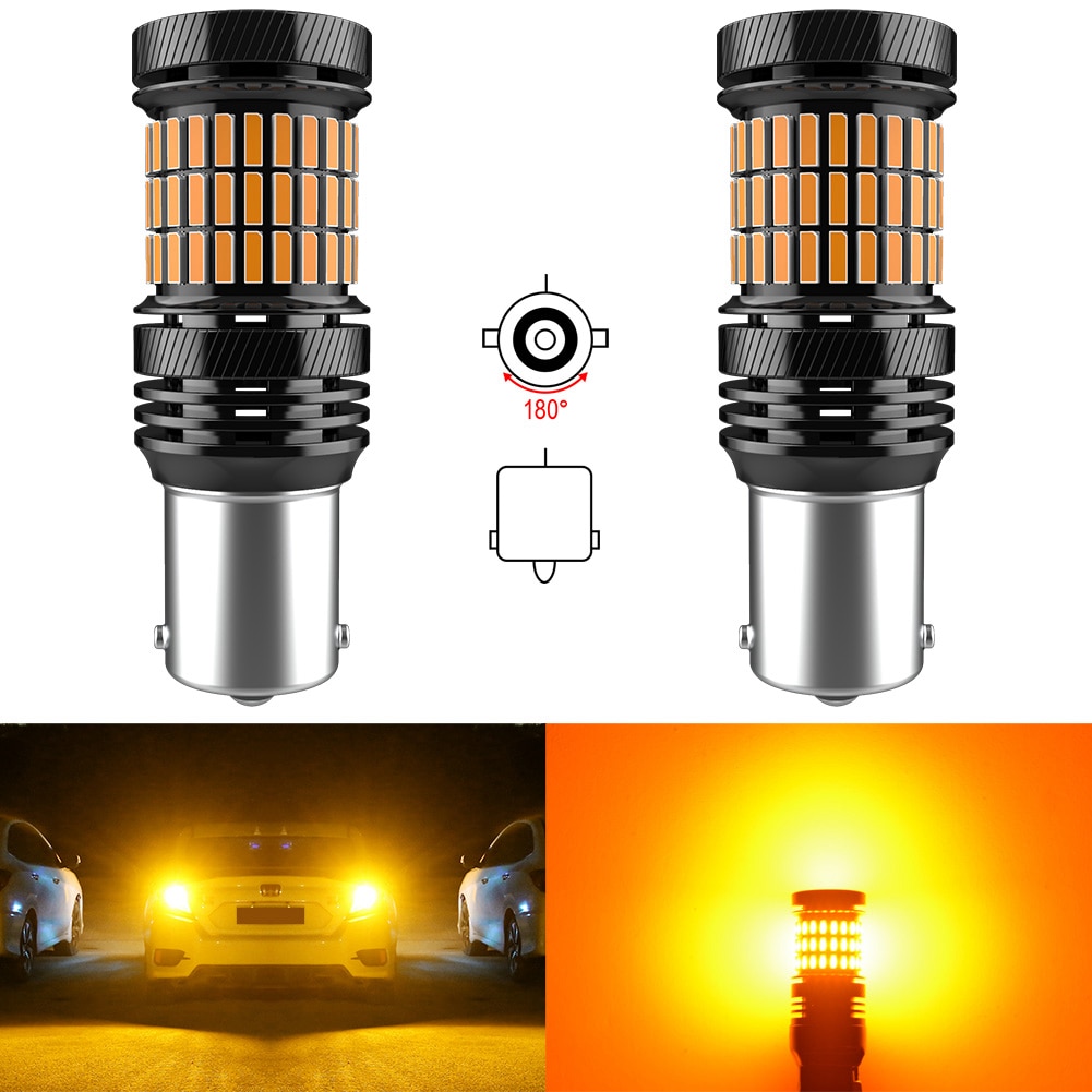

2x PY21W W21W LED Canbus безошибочный без Hyper Flash LED ba15s Bau15s 1156 wy21w T20 7440 светодиодный сигнал поворота Стоп-сигнал автомобильные оранжевые