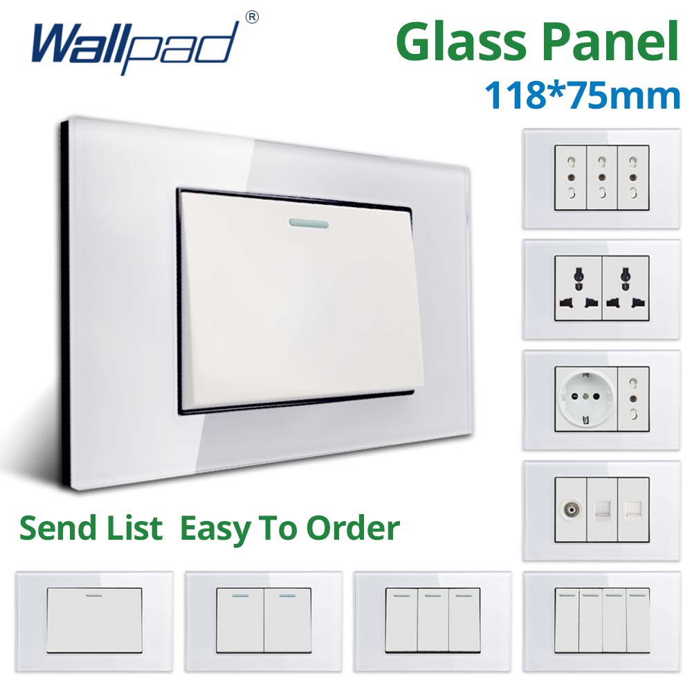

Wallpad белый стеклянный выключатель
