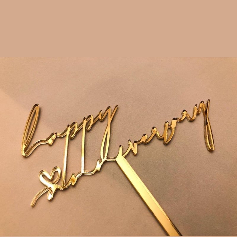 

Золотой акриловый топпер для торта "С Днем Рождения" MJCakedecor