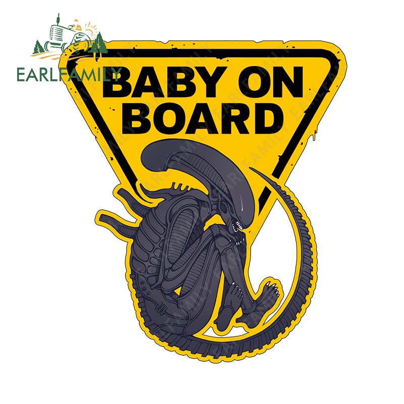 

EARLFAMILY Baby on Board, бампер, автомобильная наклейка, граффити, предупреждающий знак, инопланетянин, наклейка на багажник, забавные окна, автомобильный гаджет, декор