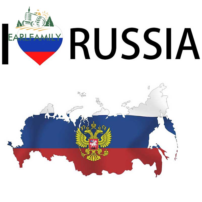 

Виниловая наклейка для автомобиля EARLFAMILY, 13 см, с надписью «I Love Russia», с изображением флага России, сноуборда, устойчивая к царапинам