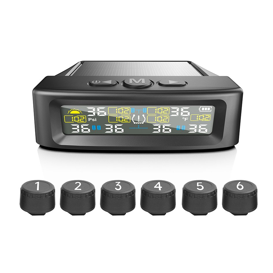 

RV TPMS 6 Автоматическая Система Контроля Давления В Шинах Солнечная Система Контроля Температуры Датчик Давления В Колесах Г...