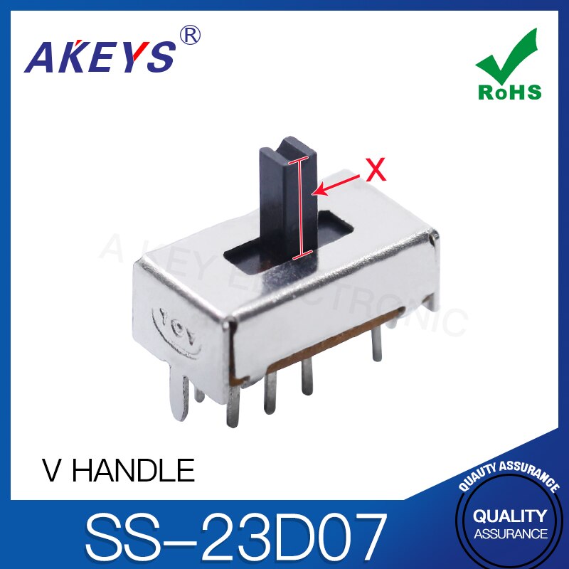 

SS-23D07 переключатель 8-pin 3-gear double vertical 3-gear 8-pin скользящий переключатель длина ручки 7 мм