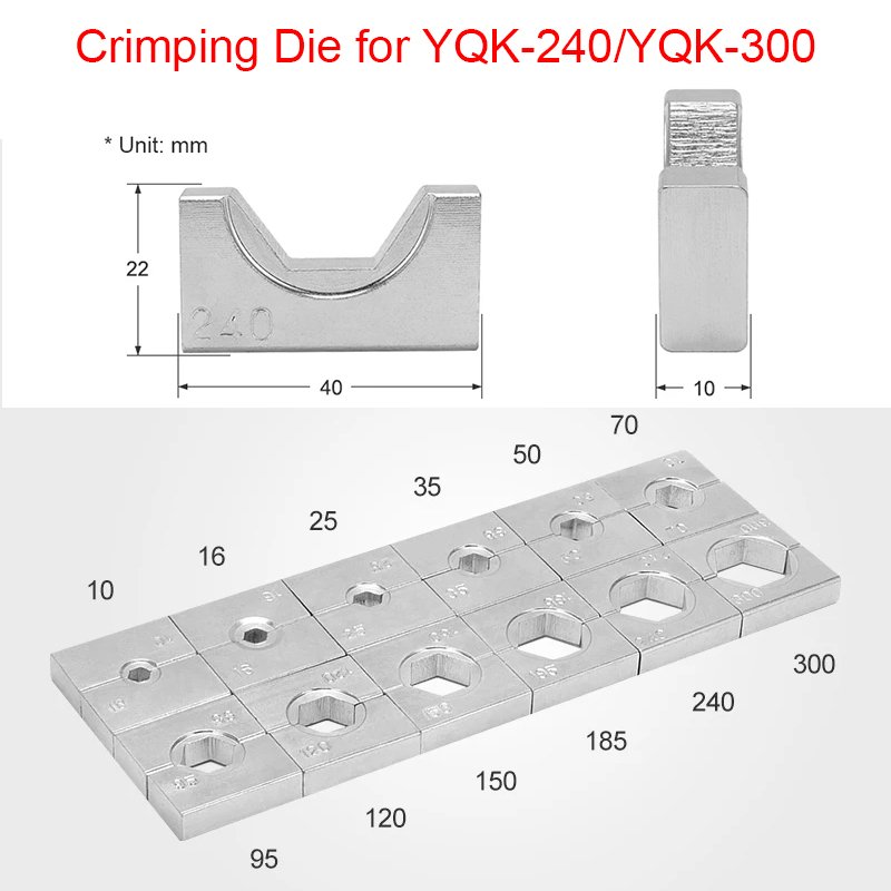 

Гидравлические обжимные штампы для инструмента YQK-300 / YQK-240