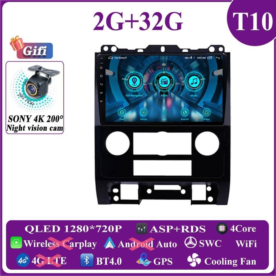 

Android 13 для Ford Escape 2007 2008 2009 2010 2011 2012 Мультимедийный автомобильный плеер Авторадио Навигация GPS Стерео без 2din DVD BT
