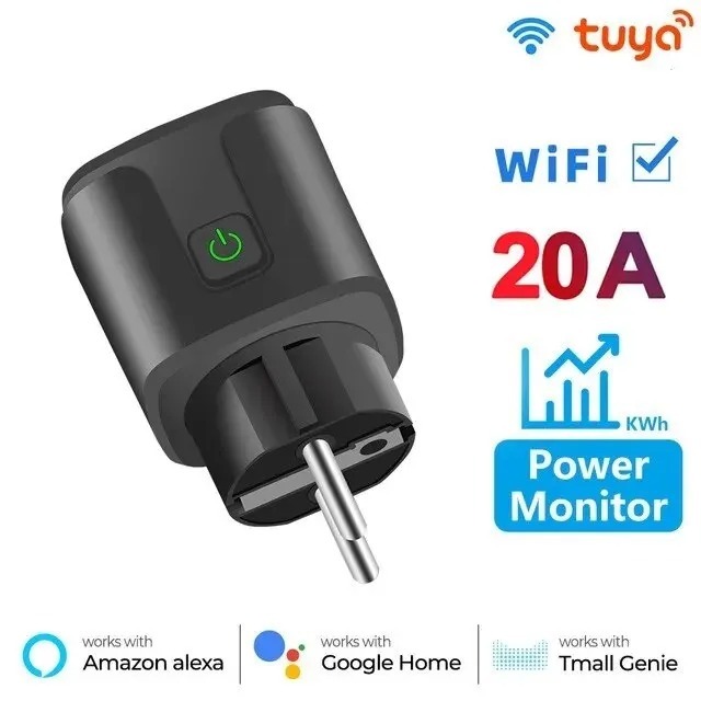 

Умная розетка Wi-Fi 20А с приложением Tuya