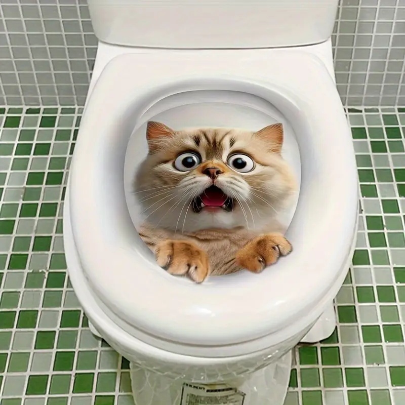 

3D наклейки для унитаза с котом из ПВХ