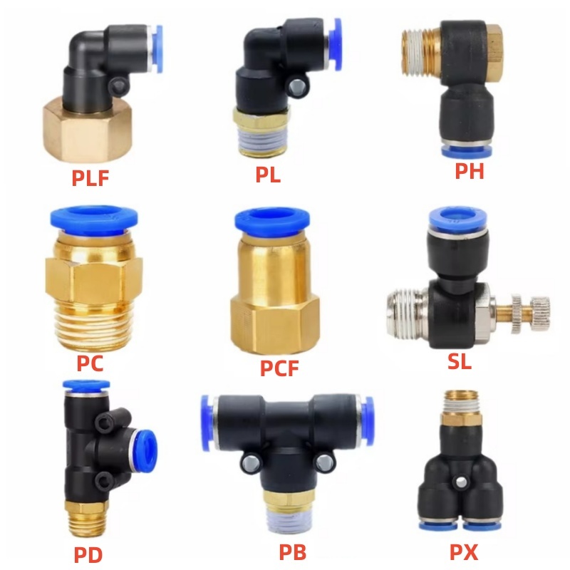 

Пневматические фитинги для шлангов, 4/6/8 мм, резьба 1/8"-1/2"