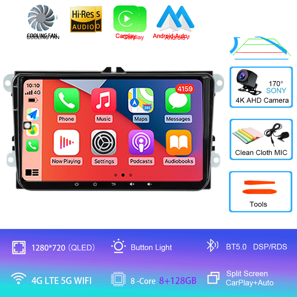 

9 "Android 14 автомобильный радиоприемник для VW/Volkswagen/Golf/Polo/Tiguan/Passat/B7/B6/Seat/Leon/Skoda/Octavia GPS-навигатор мультимедийный плеер