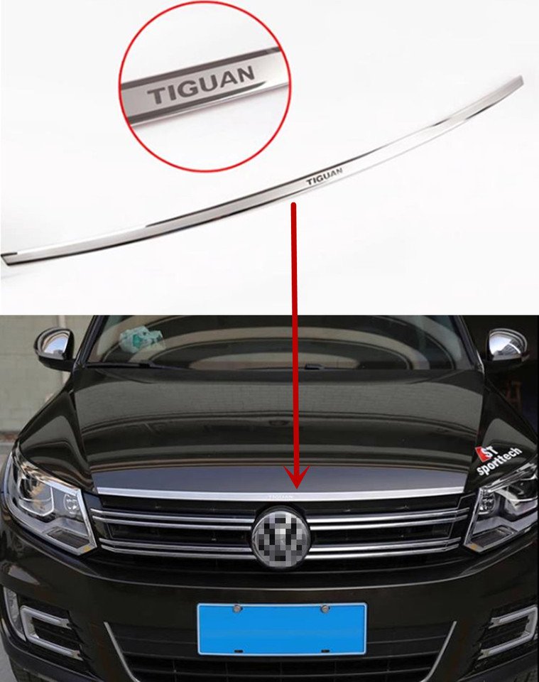 

VW Tiguan MK1 2007-2017 Украшение На Передний Капот Из Нержавеющей Стали, Яркая Крышка, Эмблема, Аксессуар Для Volkswagen