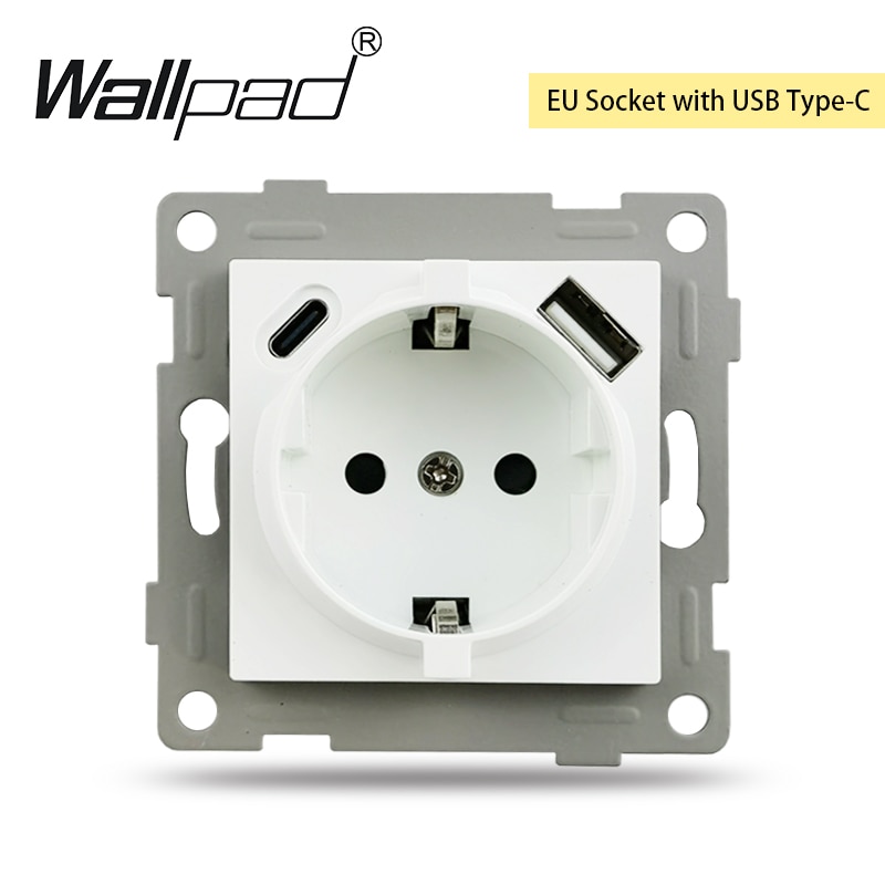 

Wallpad L6 белая настенная розетка с USB
