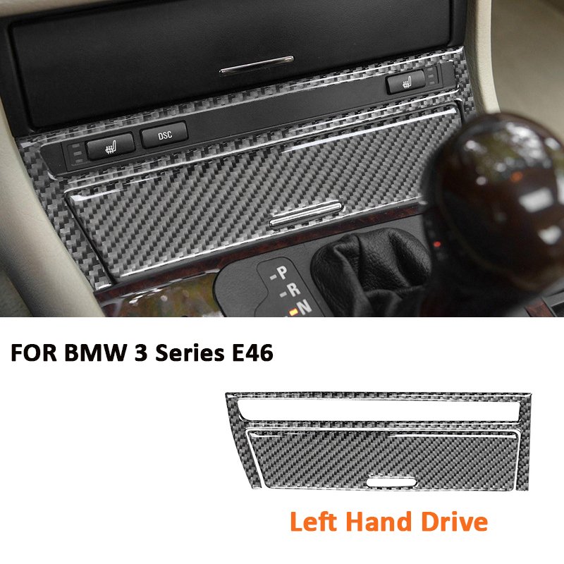 

Центральная консоль из углеродного волокна для BMW 3 серии E46 1997-2004, коробка переключения передач для хранения, декоративная наклейка для панели, детали для интерьера