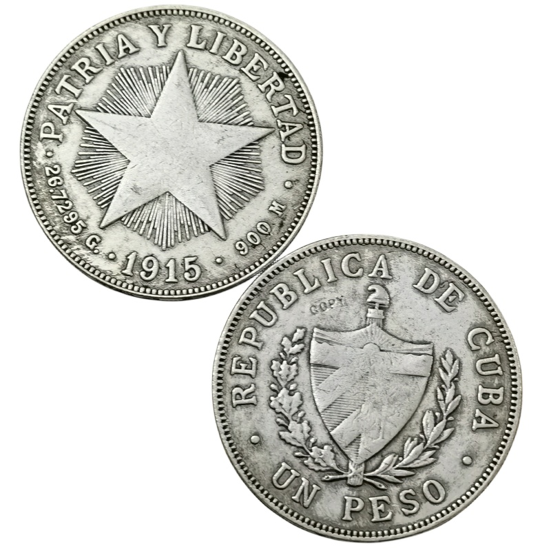 

Серебряная копия монеты Куба 1915 год 1 песо