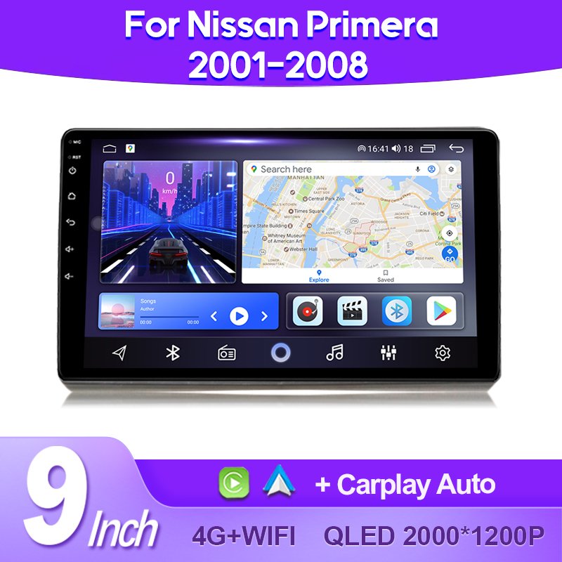 

QSZN для Nissan Primera 2001-2008 Автомобильный радиоприемник 2K QLED Android 13 Мультимедийный видеоплеер GPS AI Voice CarPlay Авто голосовой блок 4G