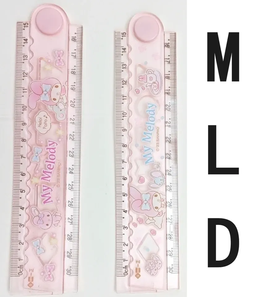 

2024 Sanrio, милая линейка mymelody Kuromi Cinnamoroll, студенческие канцелярские принадлежности, 30 см, складная, прозрачная, нелегко сломать, чтобы вращаться, подарок