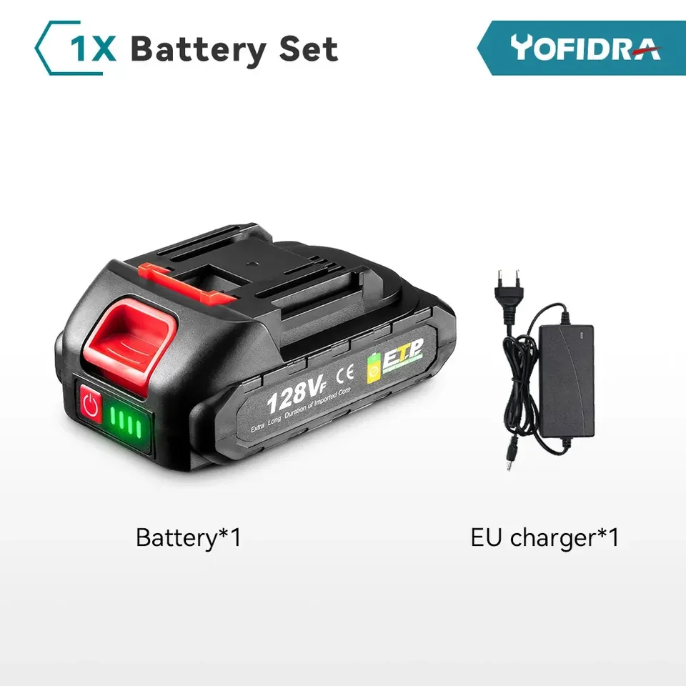 

128VF 7500 мАч перезаряжаемая литиевая батарея с индикатором заряда эффективная для замены батареи электроинструмента
