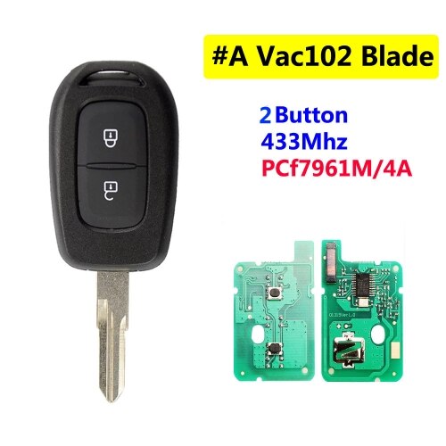

XNRKEY дистанционный ключ для Renault Sandero Megane Duster Logan 2016 2017 433 МГц PCF7961M/ID4A с необработанным лезвием VAC102/VA2 Автомобильный ключ