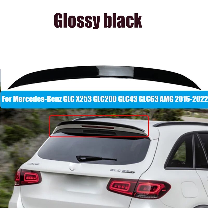 

Глянцевый черный спойлер на заднюю дверь 2016-2022 для Mercedes-Benz GLC X253 GLC200 GLC43 GLC63 AMG, Автомобильный задний спойлер на крышу багажника