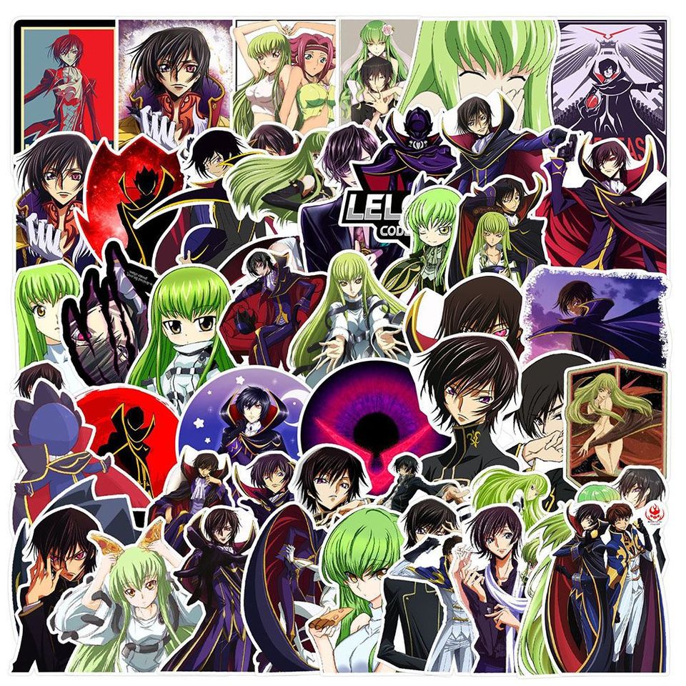 

50 шт./упак., аниме, популярные аниме Lelouch of The Rebellion, канцелярские наклейки, этикетки для автомобилей, мотоциклов, мебели, детские игрушки «сделай сам»