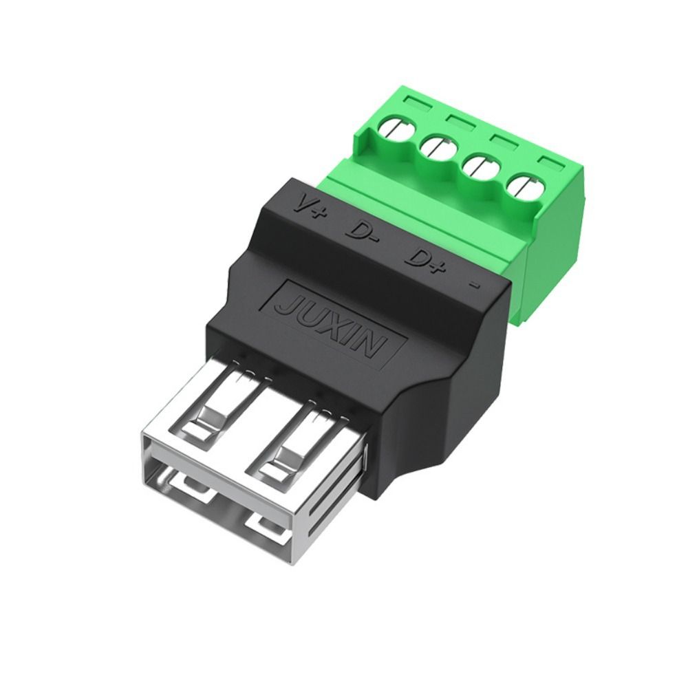

USB разъем типа А 4-контактный черный+зеленый+серебристый