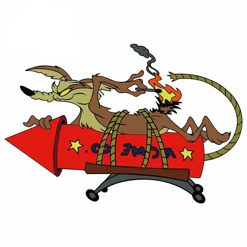 

Автомобильная наклейка с рисунком для Wile E Coyote ACME Rocket, виниловая наклейка, аниме, Стайлинг автомобиля, водонепроницаемые автомобильные аксессуары