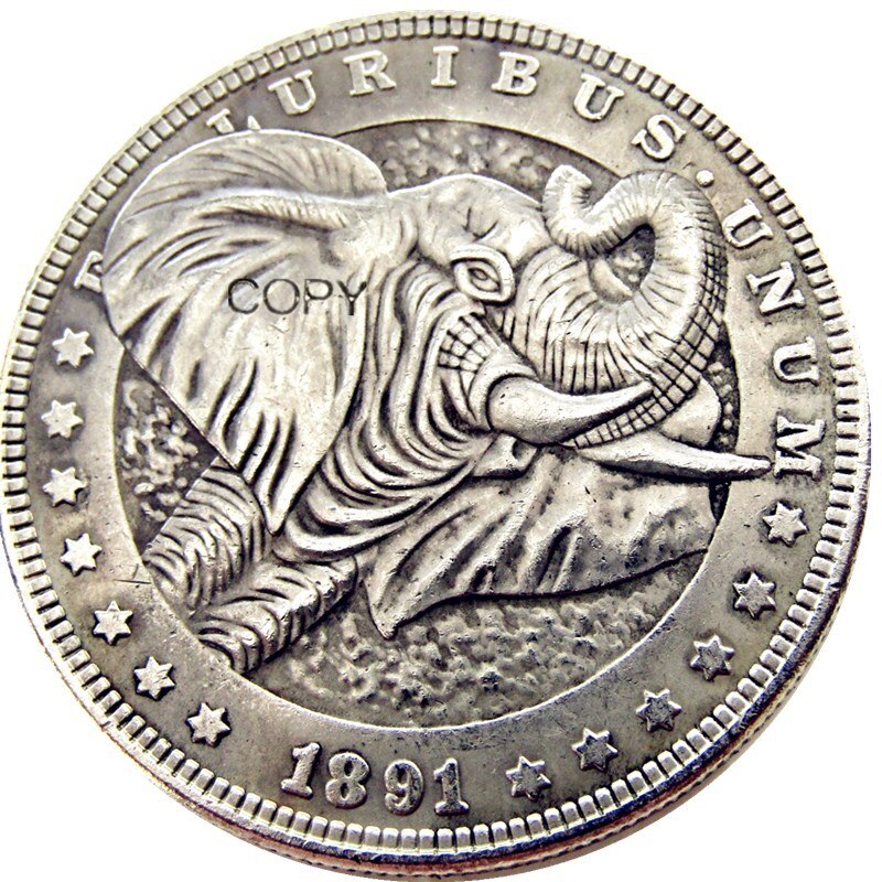 

Серебряные копии монет HB(66) US Hobo Morgan Dollar Skull Zombie Zkeleton