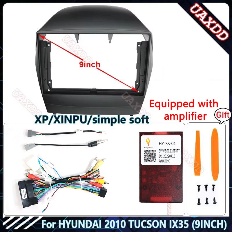

Для HYUNDAI 2010 TUCSON IX35 9/101 дюймов автомобильный радиоприемник пластиковая панель приборной панели установка рамки GPS Android кабели canbus