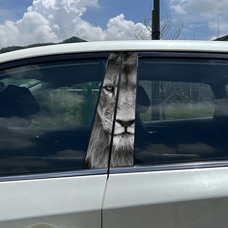 

DIY авто B-стойка автомобильные наклейки личность медитация лев водостойкая защитная декоративная крышка царапины наклейки на автомобиль
