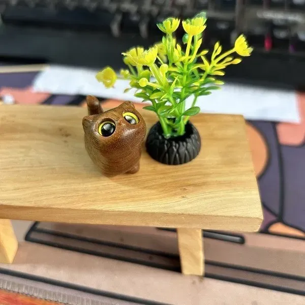 

Очаровательная деревянная фигурка котенка, декор кошки ручной работы для дома, идеальная идея подарка, фигурка кошки, аксессуары для кошек, украшения, ремесла