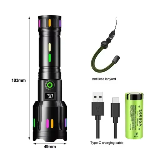 

Тактический фонарь NoEnName_Null USB зарядка 100000LM