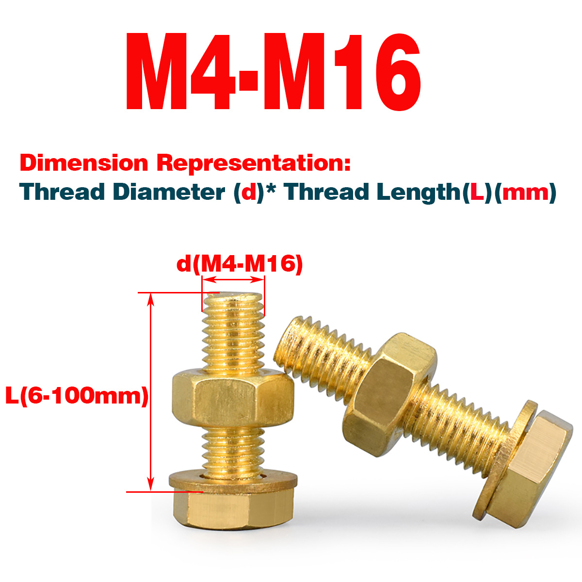 

Латунные винты с шестигранной головкой M4-M16