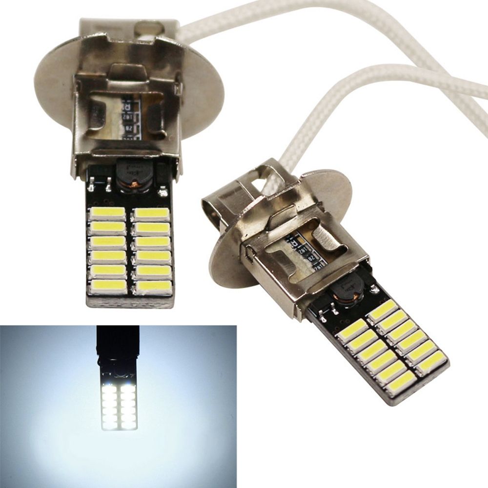 

2 шт., H3 6500K 24-SMD 4014, лидер продаж, автомобильная супер яркая лампа, лампа DRL, автомобильная противотуманная лампа, фотолампа белого цвета
