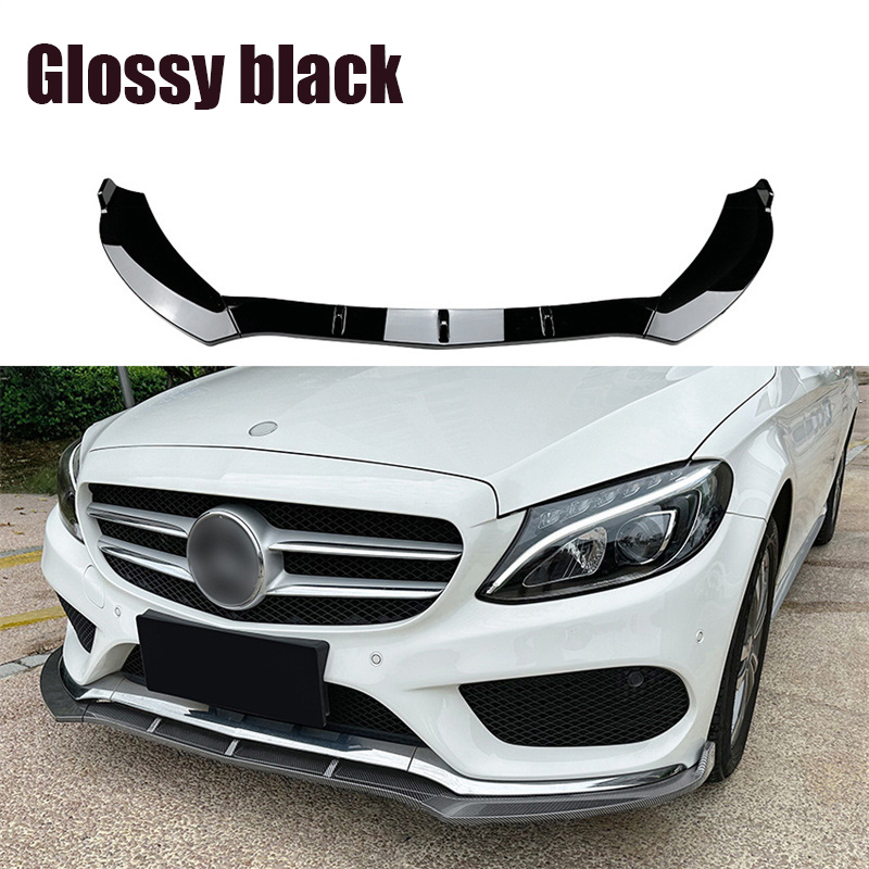 

Для Mercedes Benz W205 C180 C200 C260 AMG 2015-2018 глянцевый автомобильный передний бампер, боковой спойлер, сплиттер, крышка, защитный комплект