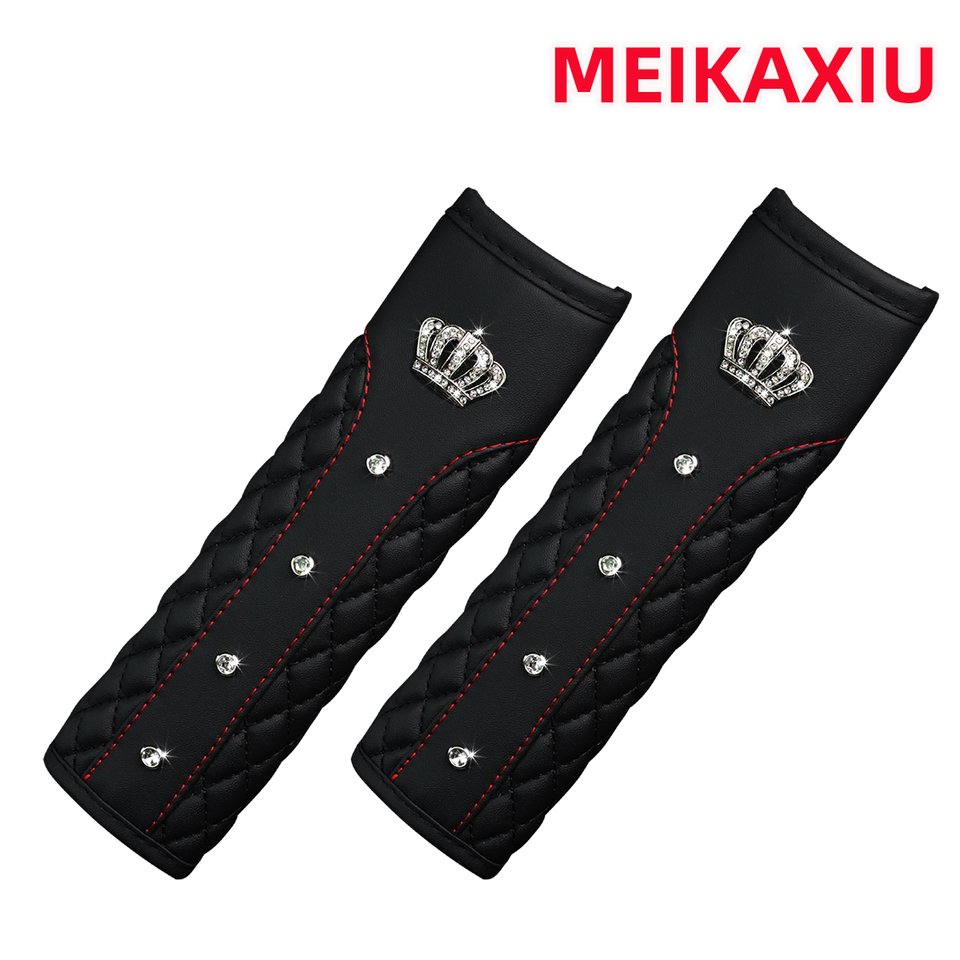 

Корона Blingbling Square Из Искусственной Кожи, Чехол Для Автомобильного Ремня Безопасности С Вышивкой И Стразами