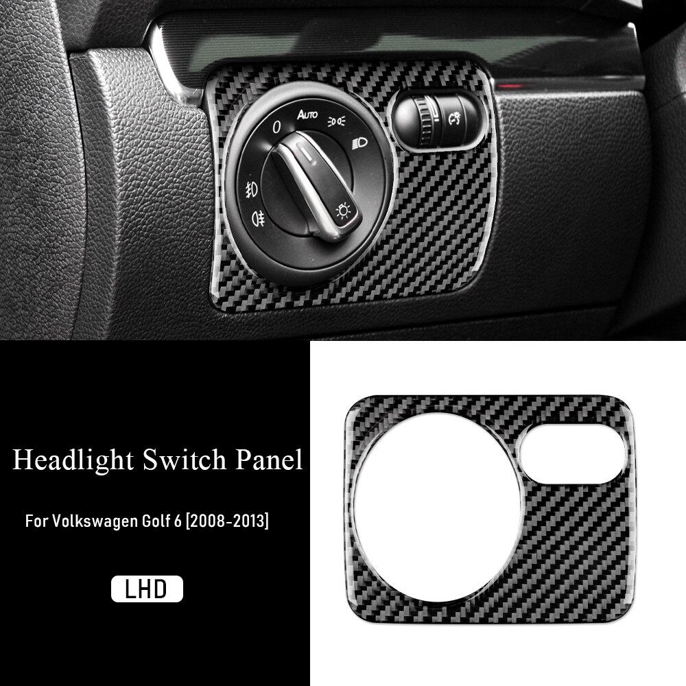 

Настоящее мягкое углеродное волокно для Volkswagen VW Golf 6 2008 2009 2010 2011 2012 2013 R MK6 Scirocco 2009-2016 внутренний переключатель фар