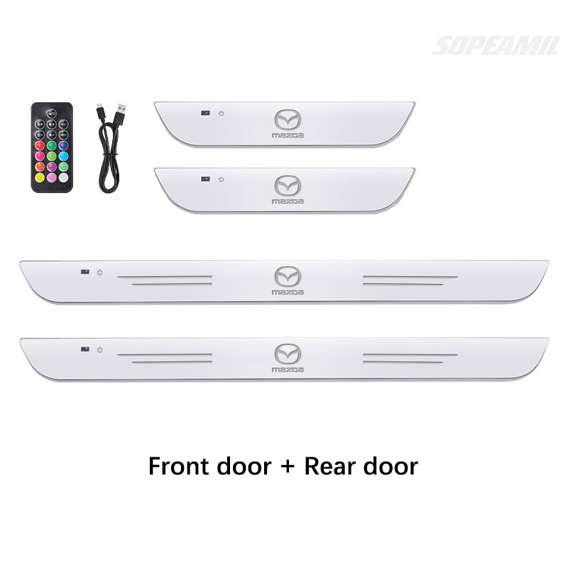 

Беспроводной светодиодный порог двери автомобиля, лампа на педаль, лампа настроения для Mazda 3 5 6 Axela Atenza CX30 CX3 CX5 CX7 CX8 CX9 MX5 RX8 BT50