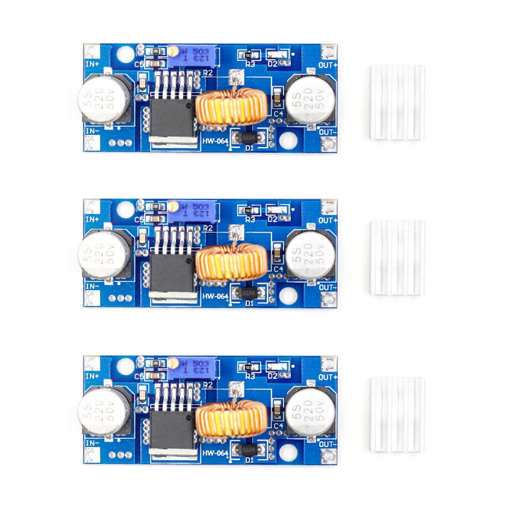 

XL4015 DC-DC 4-38V до 1,25-36V модуль питания Buck 5A Step Down Регулируемый силовой модуль LED литиевое зарядное устройство с радиатором