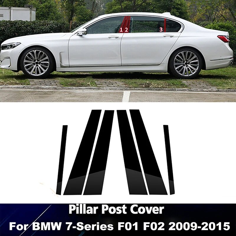 

6 Упаковок Наклеек На Окна И Двери Для BMW 7-Series F01 F02 2009-2015, Наклейки На Кузов Автомобиля, Оконная Пленка