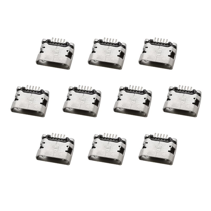 

10 шт., гнездовой разъем Micro USB, 5-контактный разъем SMD PCB, паяльный порт для зарядки, ремонт DIY, разъемы Micro USB