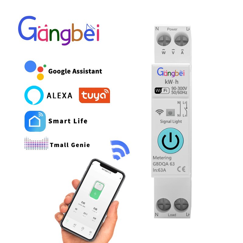 

Умный автоматический выключатель Gangbei GBDQA-63 Wi-Fi 63А
