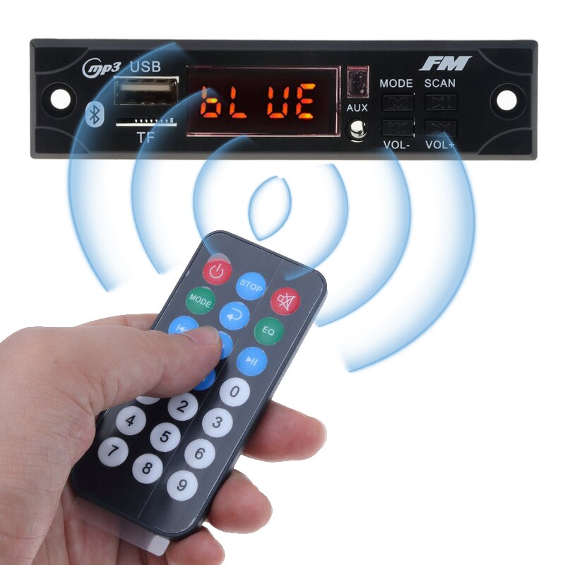 

12 В беспроводной Bluetooth аудио декодер плата модуль автомобильный MP3-плеер MP3 WMA WAV AUX 3,5 мм USB TF FM декодер плата DIY динамик для C