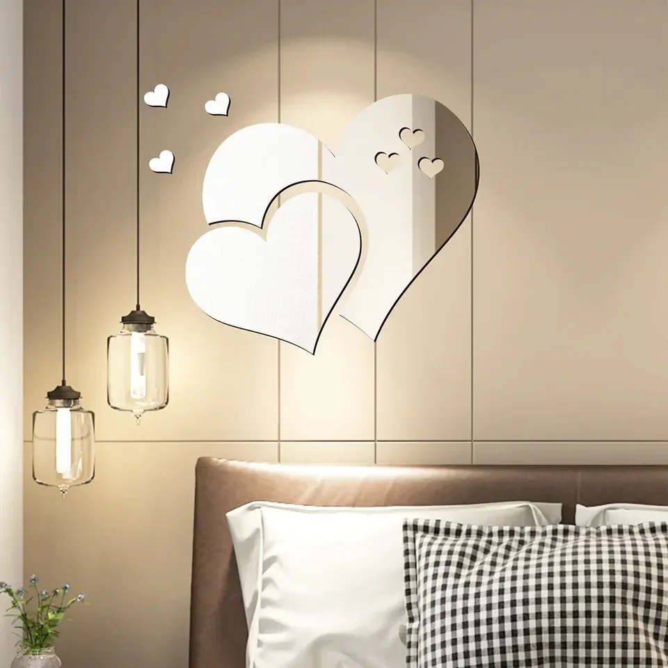 

3D зеркальные наклейки на стену LOVE
