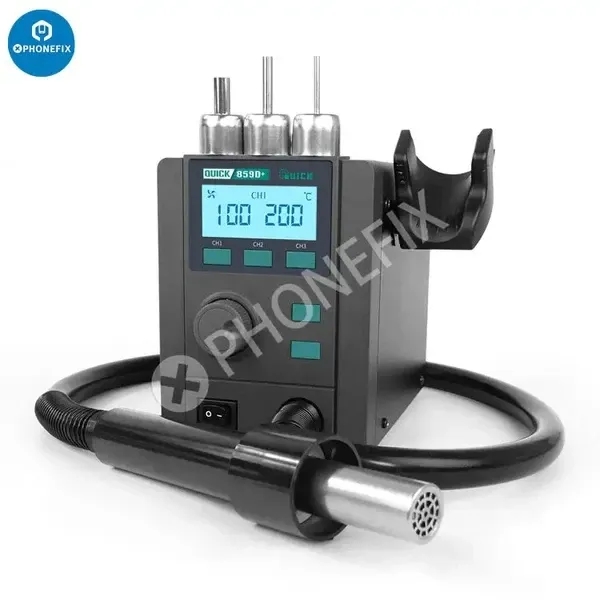 

Паяльная станция Quick 859D+ 580 Вт BGA, термофена, станция для распайки, цифровой дисплей с насадками для ремонта пайки SMD PCB IC