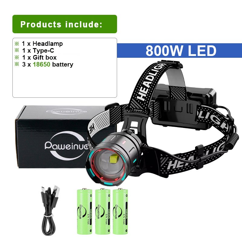 

Налобный фонарь 9900000LM LED с ИК-датчиком для рыбалки