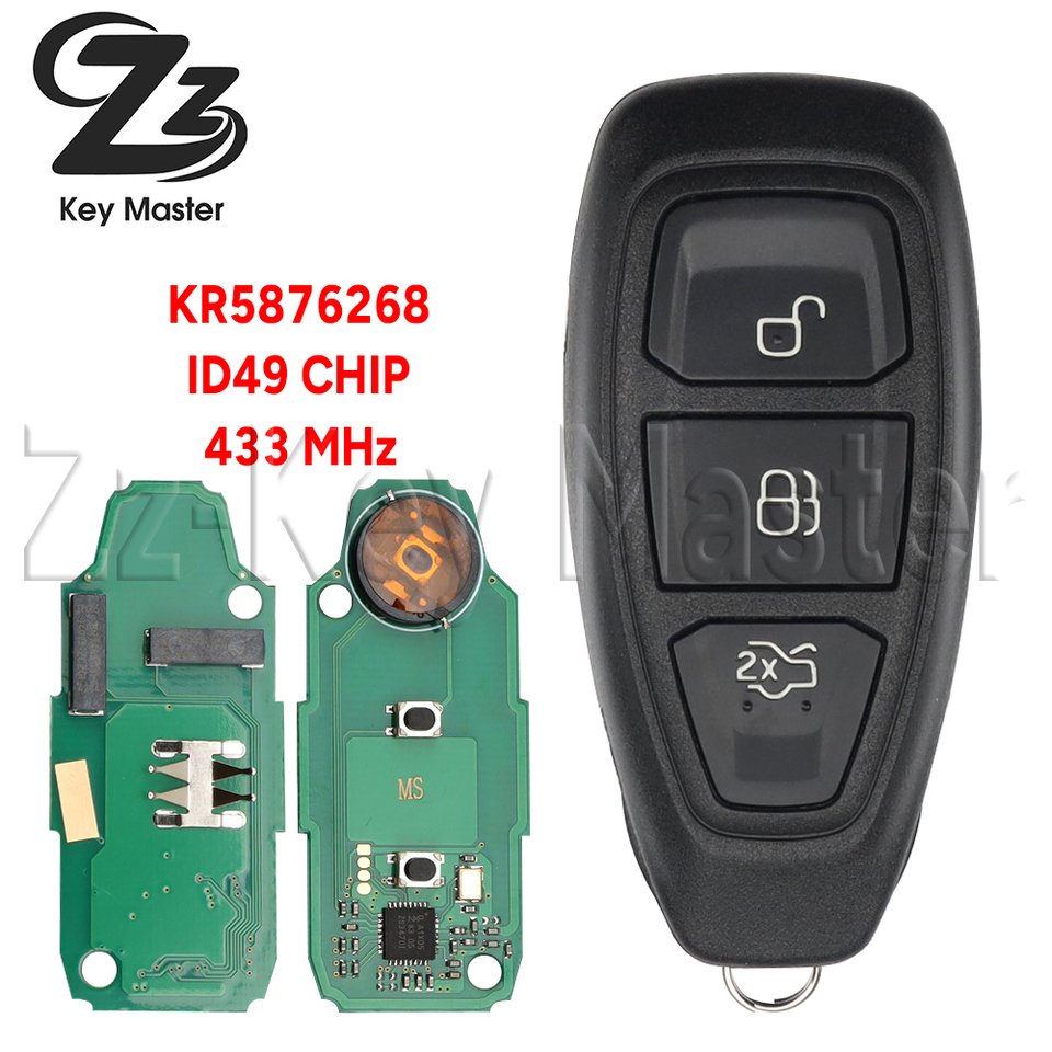 

Zz Key Master Smart Card Key KR5876268 ID 49/4D 83 CHIP 433 МГц для Ford Mondeo Kuga Fiesta Focus C-Max KR55WK48801 Keyless Go