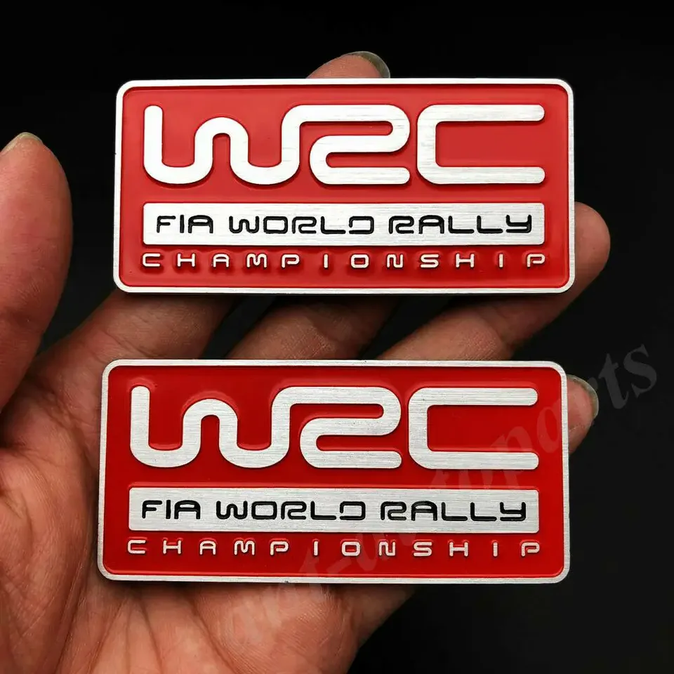

2 шт. металлический красный WRC FIA мировой раллийный чемпионат автомобиль эмблема значок наклейка наклейка