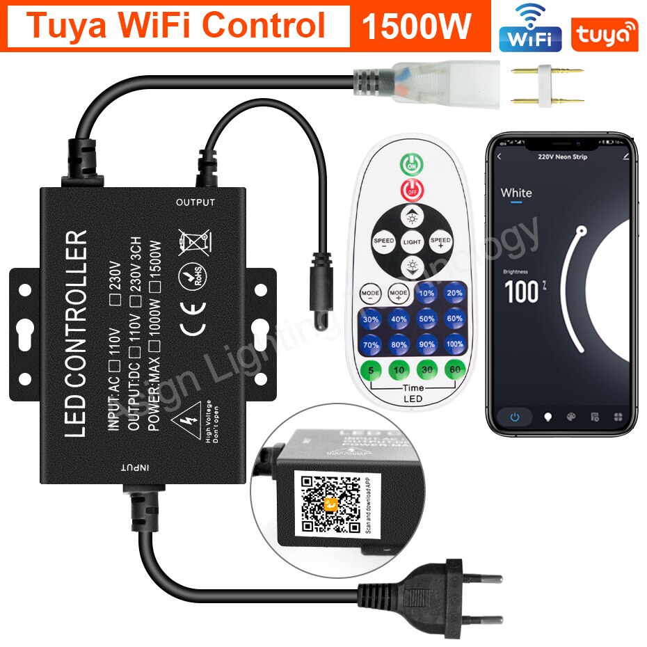 

RGB-контроллер Tuya для светодиодной ленты 750 Вт