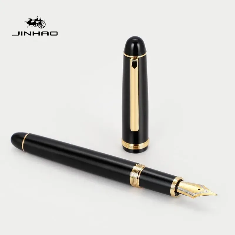 

Перьевая ручка Jinhao X350 черная золотистая