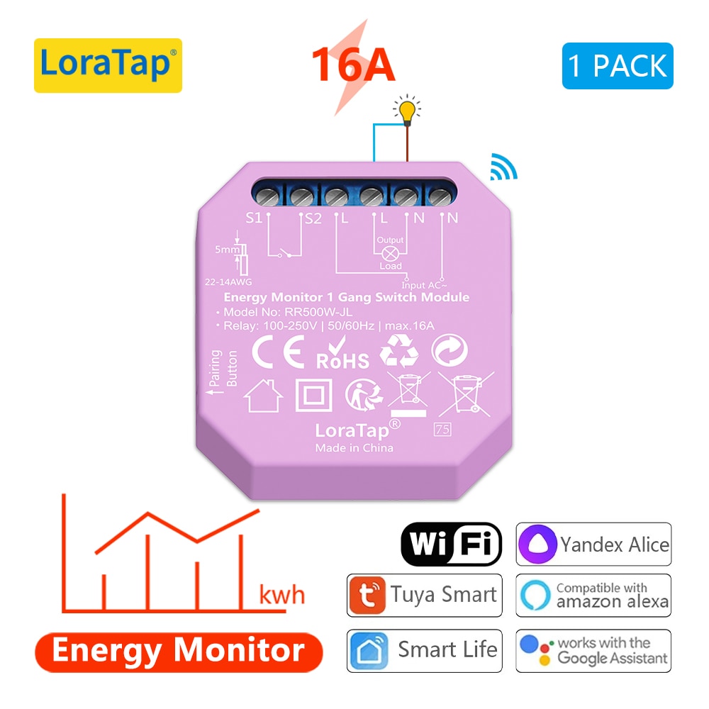 

LoraTap Wi-Fi переключатель 10A