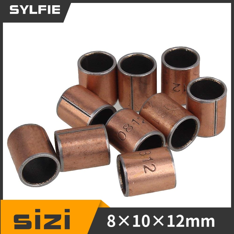 

10 шт. латунные самосмазывающиеся втулки подшипников SYLIFE 8x10x12 мм